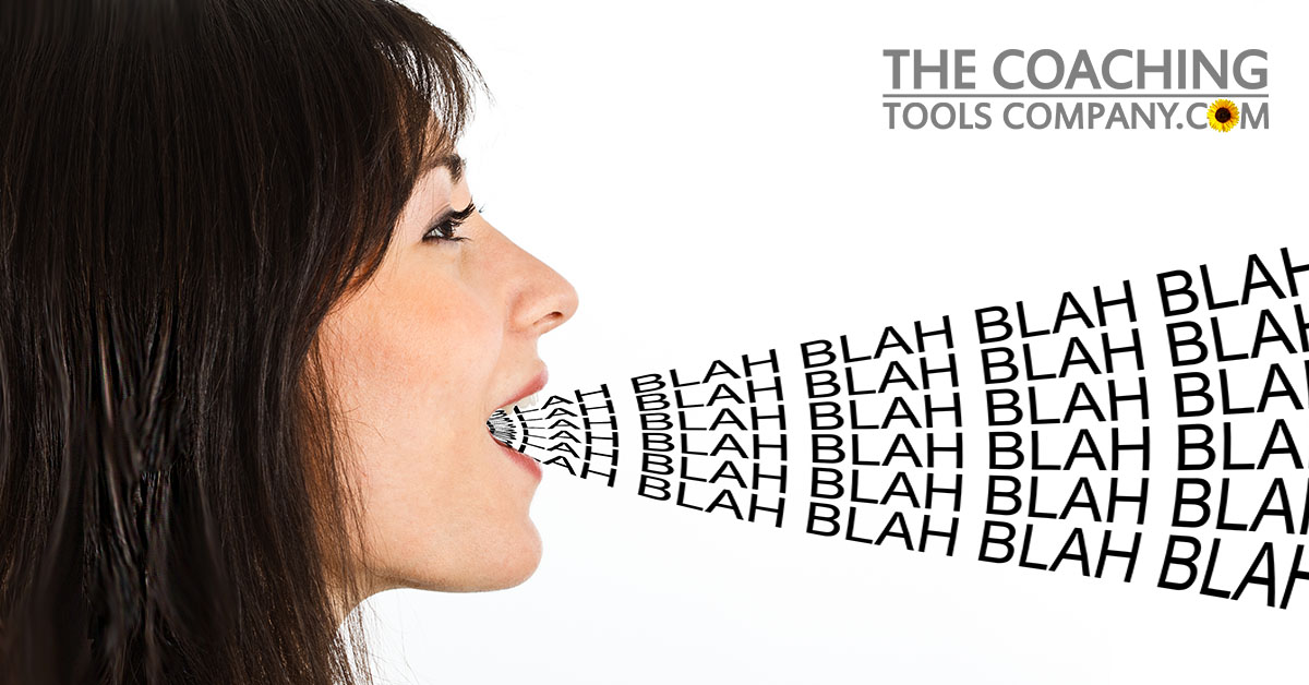 Talkative Client with Blah Blah Blah coming out of mouth