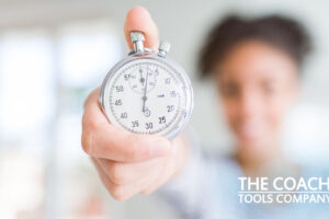 Happy Woman holding Stopwatch