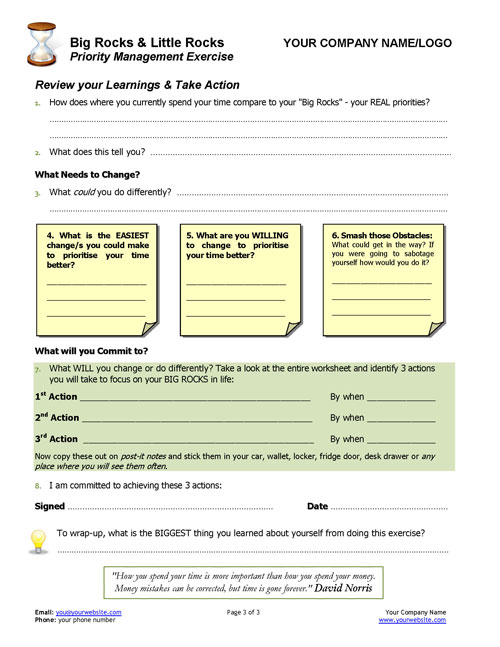 Big Rocks and Little Rocks Exercise! Coaching Tools from The Coaching