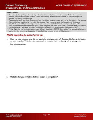 Career Questions Page 1