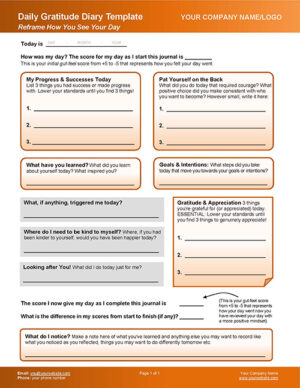 Gratitude Diary Self-Discovery Template