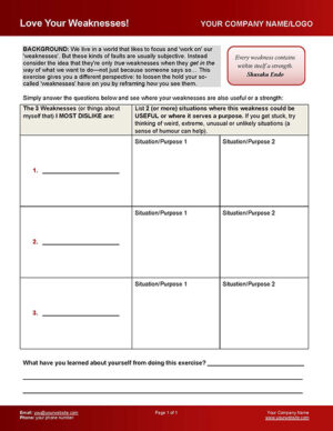 Weaknesses Coaching Reframe Exercise