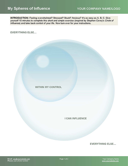 Spheres of Influence Coaching Exercise Page 1