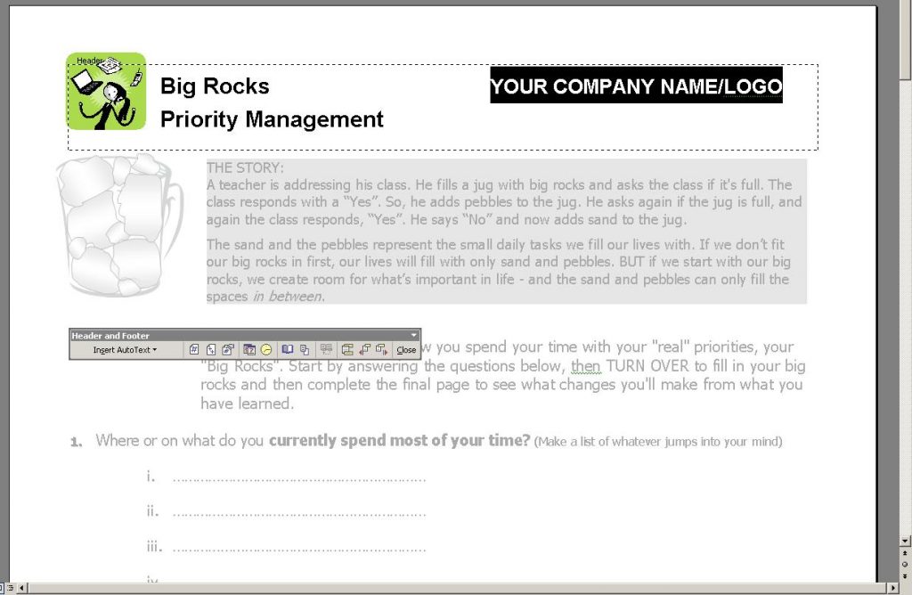 Formal essay header