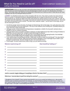 Letting Go Coaching Exercise