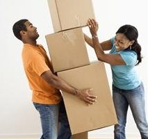 Eustress shown by man carrying many boxes