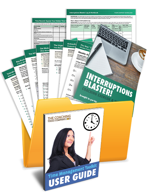 Productivity and Time Management Coaching Tools, Forms, Exercises, Templates in a Folder