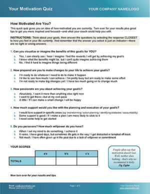 Motivation Quiz Page 1