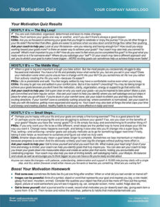 Motivation Quiz Coaching Tool Page 2