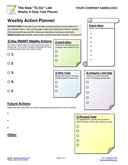 new to do list weekly daily task planner coaching tools from the