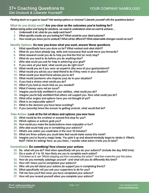 Coaching Questions to Get Unstuck