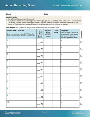 Free Action Recording Coaching Template for Clients & Coaches