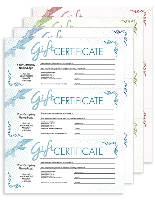 Complimentary Session Vouchers Template (4 Colours)