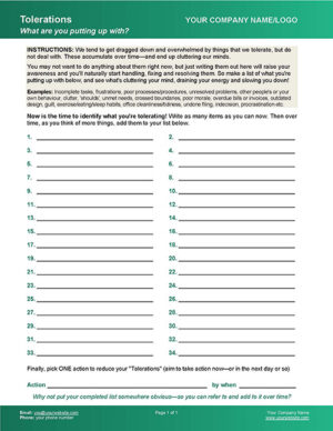Identify Tolerations Free Coaching Exercise