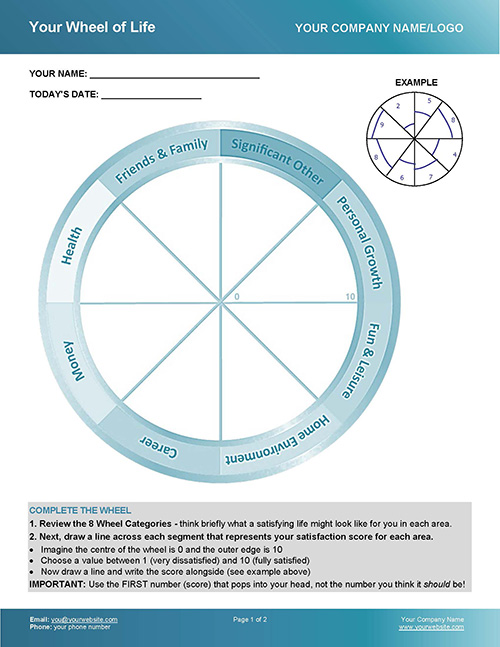 Wheel of Life Exercise Page 1