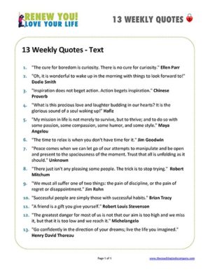 Quotes Text Sheet for Renew You Coaching Program