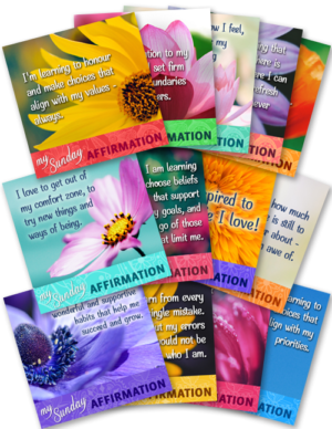 13 Graphics - Each with an Affirmation to Share Weekly on Sundays (Q3)