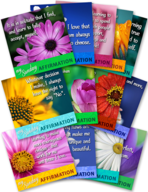 13 Graphics - Each with an Affirmation to Share Weekly on Sundays (Q4)