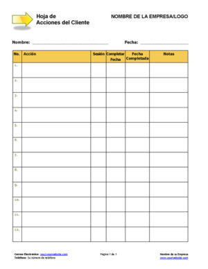 Herramienta para seguir las acciones/objetivos de los clientes