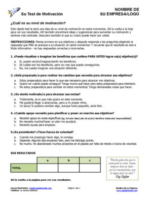 Página del Test de Motivación p1