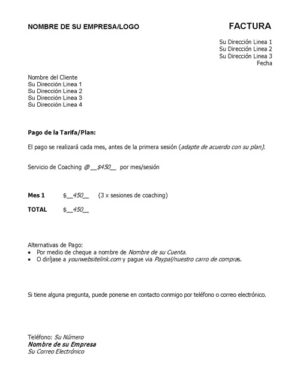 Muestra de Factura Plantilla