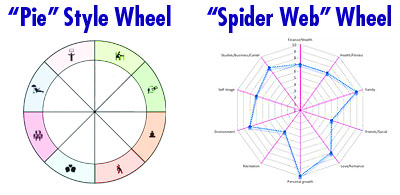 Life Balance Wheel Styles - Pie and Web