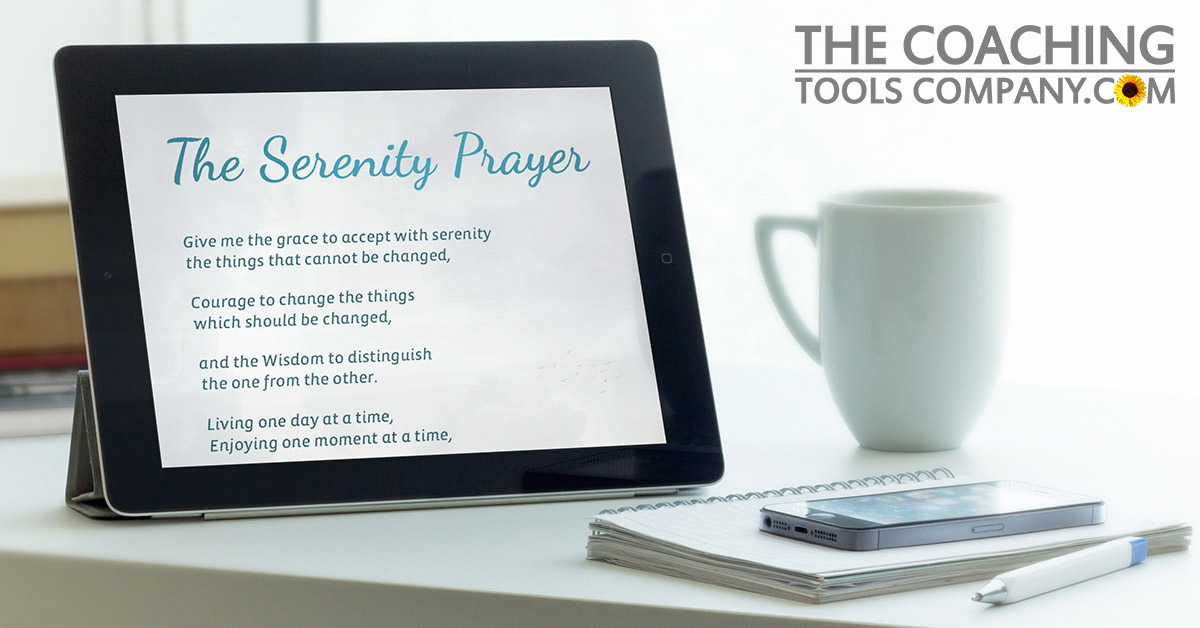 Serenity Prayer on Ipad next to Window for COVID-19 Care Package for Coaches