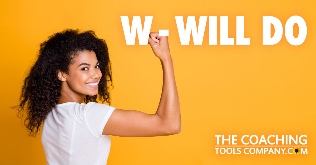 Smiling Client Flexing Arm muscle to show what they Will Do