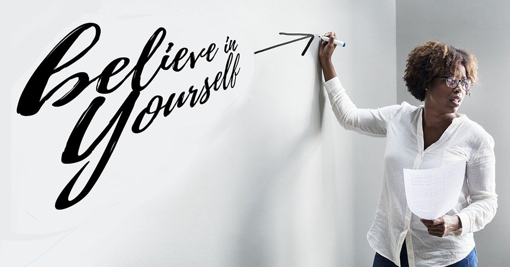 Coach writing Goal Setting Tips Believe in yourself