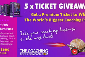 5 x WBECS Tickets on Purple Background with text