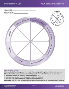 Wheel of Life Template for Balance & Self-Care Toolkit Page 1