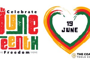 Juneteenth, red yellow and green heart