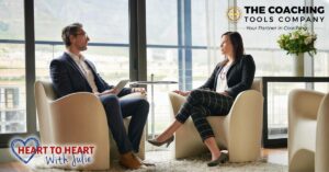 Professional coaching conversation about giving feedback in the workplace