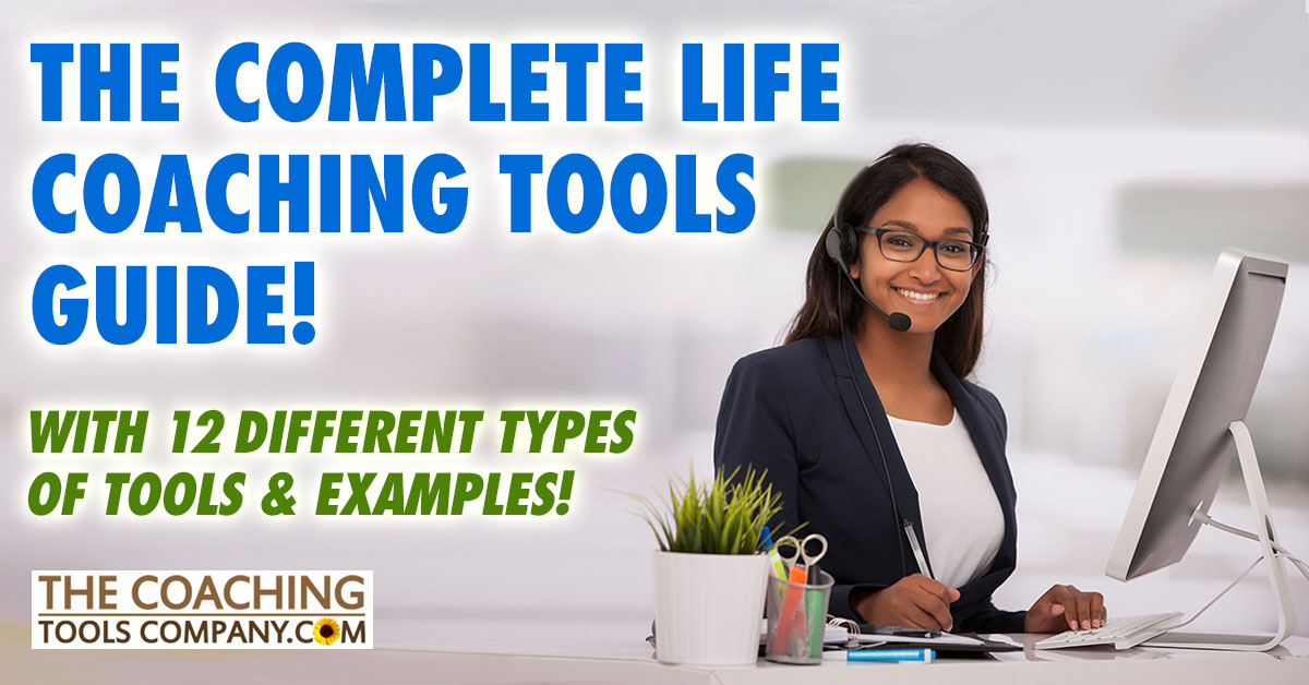 Coach at desk with Life Coaching Tools and Forms